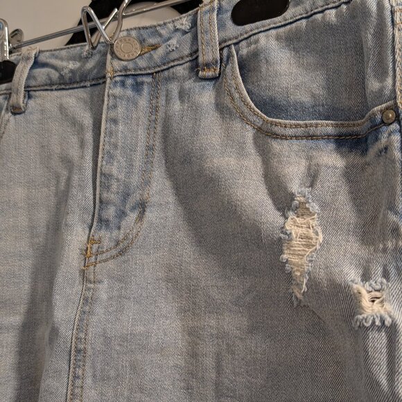 Distressed Jean Mini Skirt - Picture 2 of 4